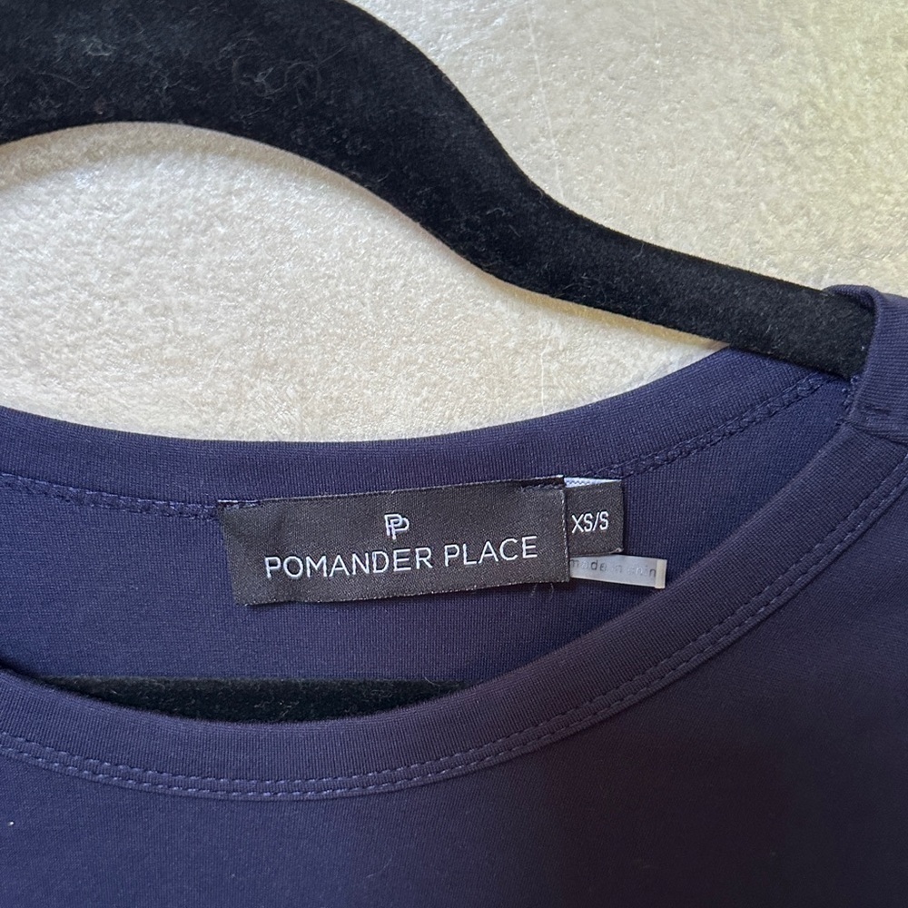 NWOT Pomander Place Navy Sue Sweatshirt dress xs/s - Picture 2 of 5